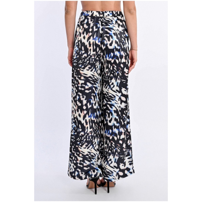 MOLLY BRACKEN Straight, wide-leg pants with print